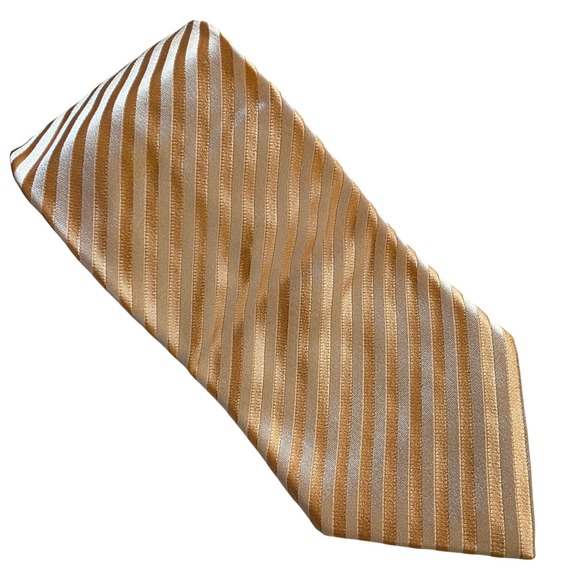 Italo Ferrelli Other - Italo Ferrelli Men's Silk Striped Tie Peach Cream Diagonal Steipe Formal Necktie